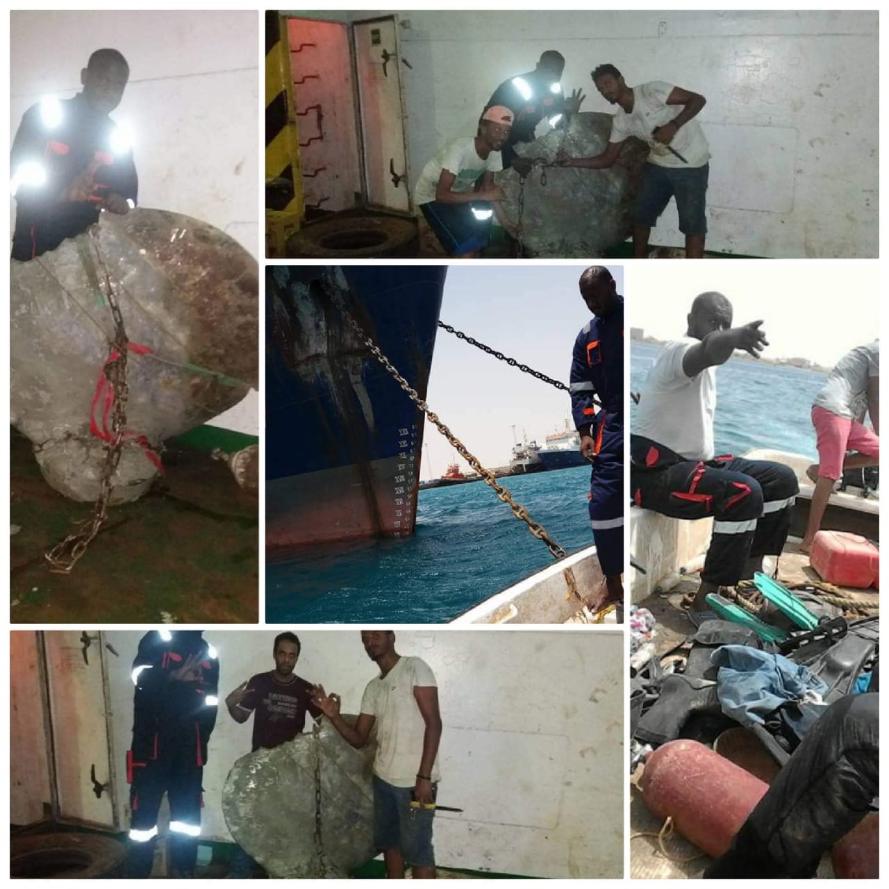 Locating the propeller of the vessel Noor Jeddah